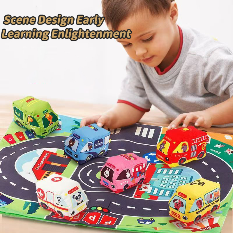 Baby Rattle Toy Set - Soft Car Toy Set for Babies