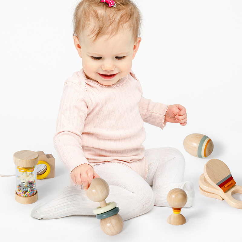 Montessori Wooden Toys 7 Piece - огляд і ціна Baby Rattle Toy Set