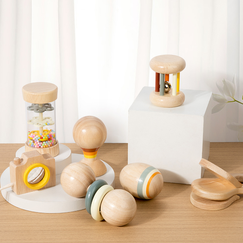 Montessori Wooden Toys 7 Piece - огляд і ціна Baby Rattle Toy Set
