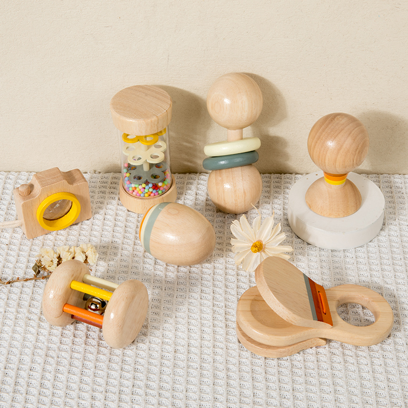 Montessori Wooden Toys 7 Piece - огляд і ціна Baby Rattle Toy Set