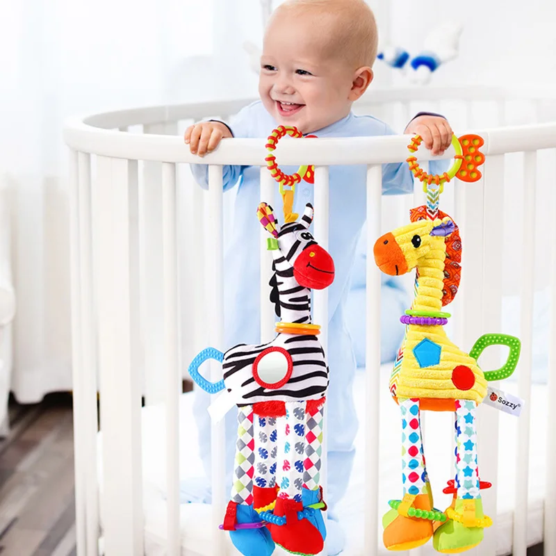 Soft Giraffe Zebra Animal Hand - огляд і ціна Baby Rattle Toy Set